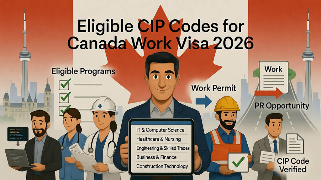 لیست رشته های مجاز (CIP Codes) برای ویزای کار کانادا ۲۰۲۶