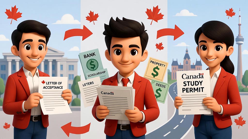 مدارک مورد نیاز برای ویزای تحصیلی کانادا