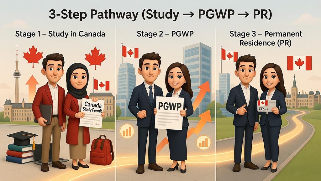مراحل تبدیل ویزای تحصیلی به اقامت دائم کانادا
